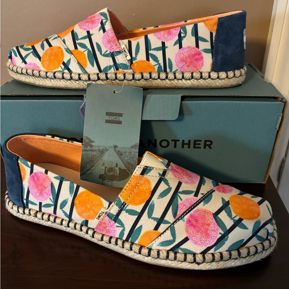 Toms Classic Natural Citrus Stripe Print/Rope